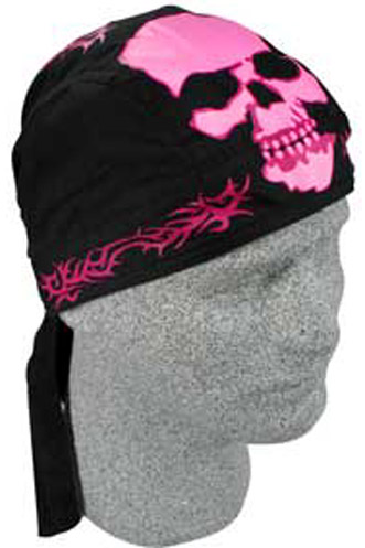 Pink Tribal Skull, Sweatband Headwrap